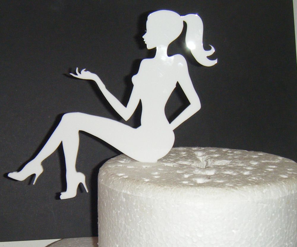 Woman sitting Silhouette Cake Topper
