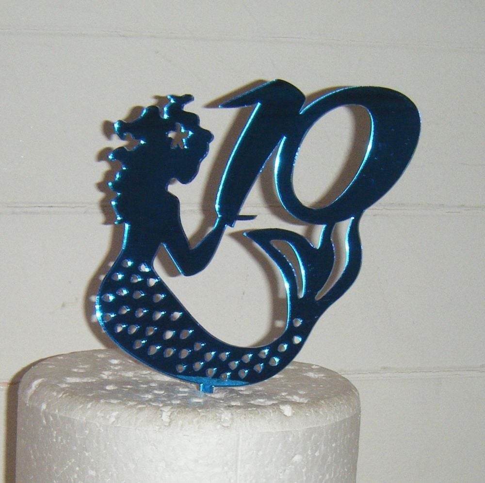 Mermaid Cake Topper with any number in same style