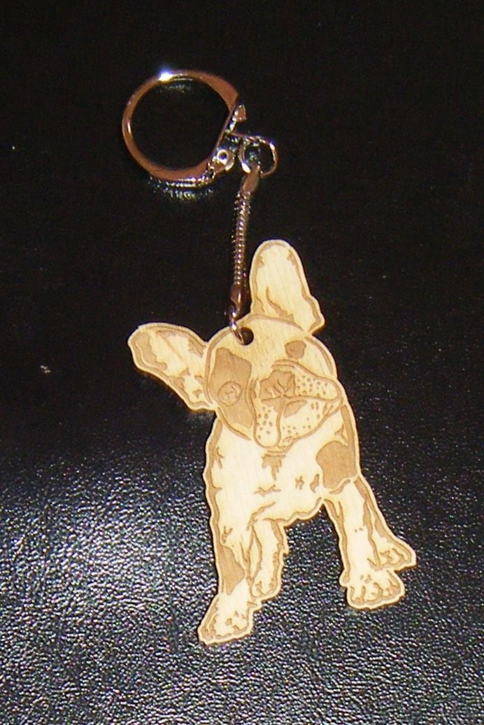 Dog/Cat Pet keyring wooden engraved - any animal