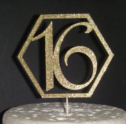 16 Cake Topper Geometric Design OR ANY NUMBER