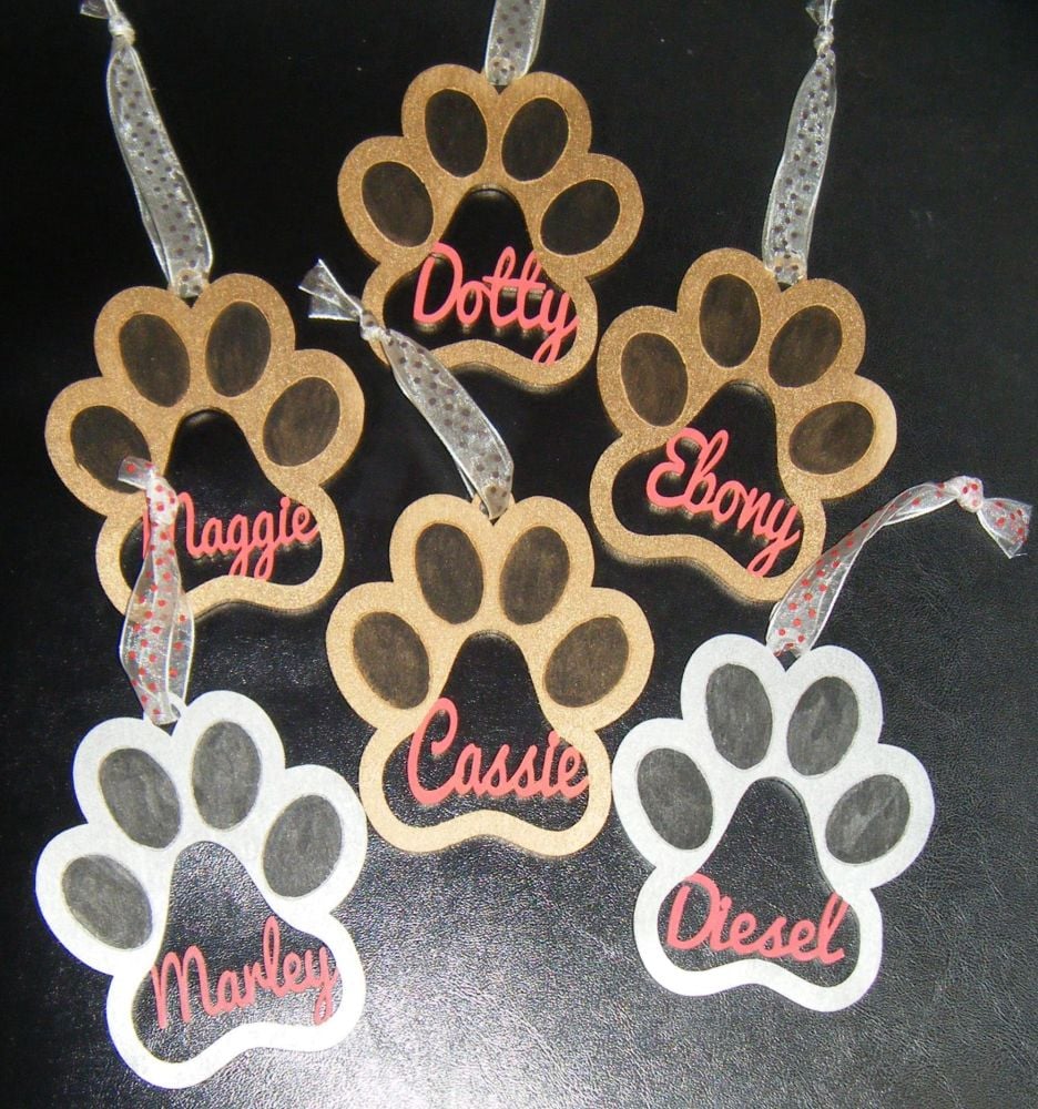 Pet Paw Print Christmas Tree Bauble