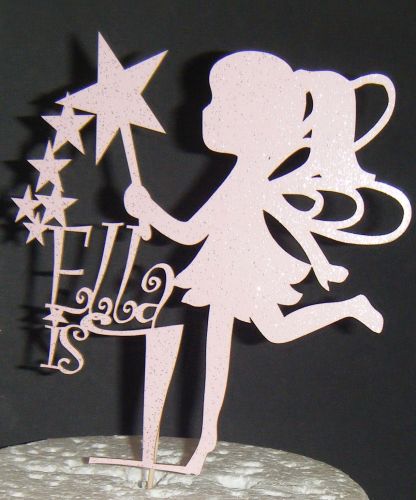 10, 16, 18, etc or any number and name with Fairy Cake Topper