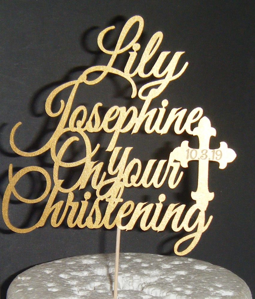 Custom name - On your Christening Cake topper
