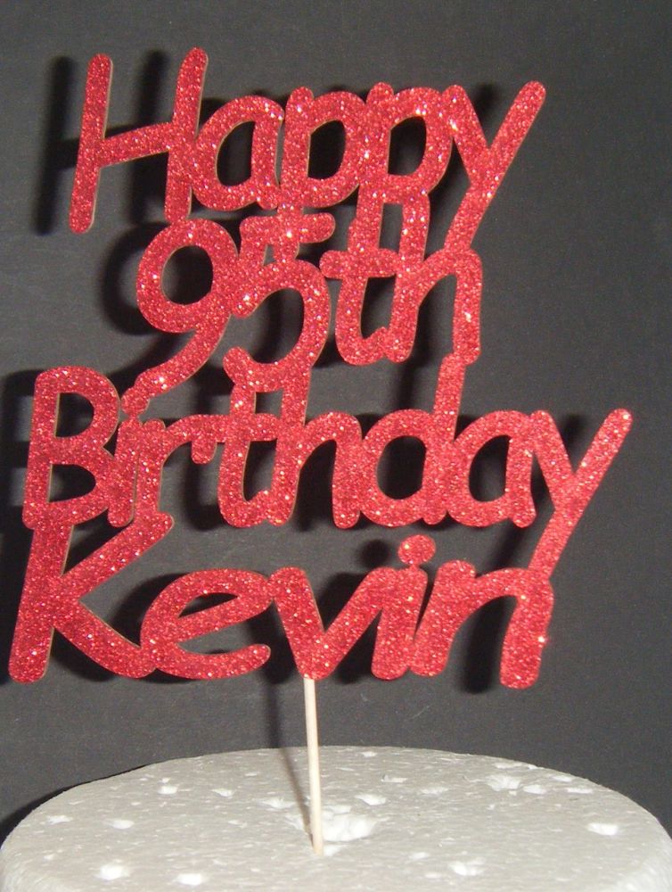 Happy Number Birthday Name Cake Topper (com)