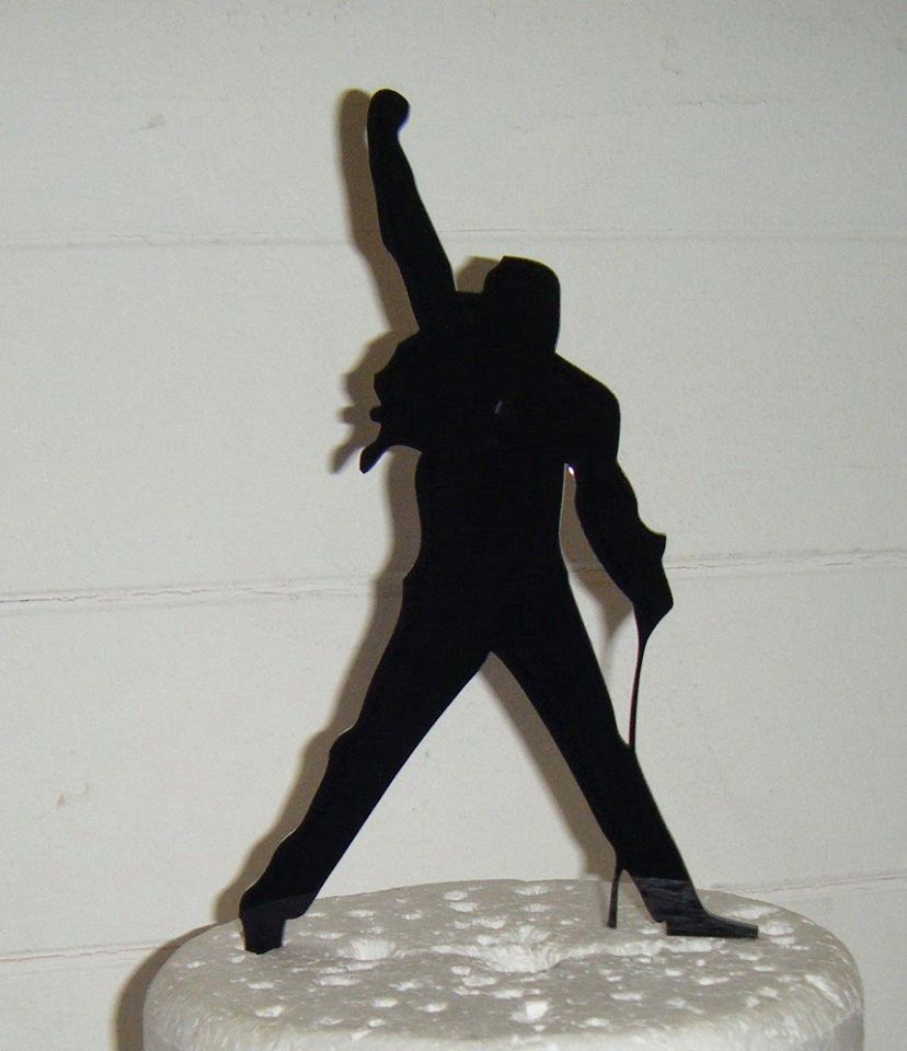 Lasercut Freddy Freddie Mercury Silhouette Cake Topper