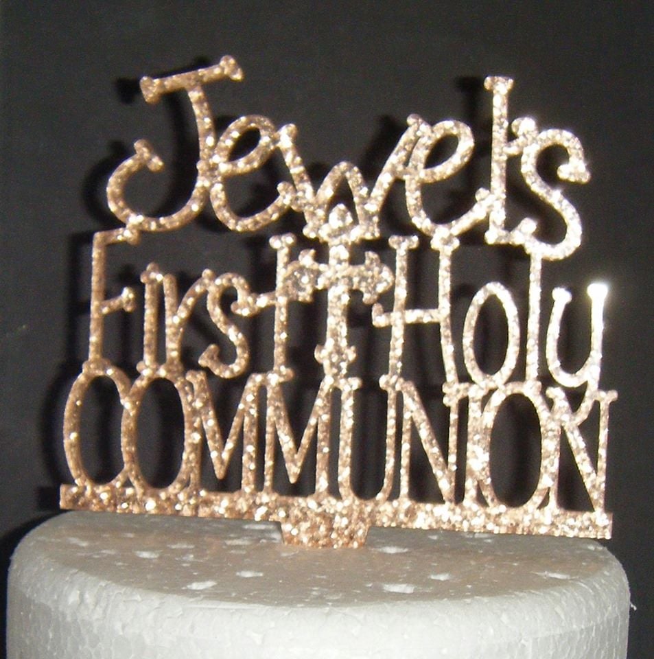 Custom Name - First Holy Communion Cake topper 2 with cross