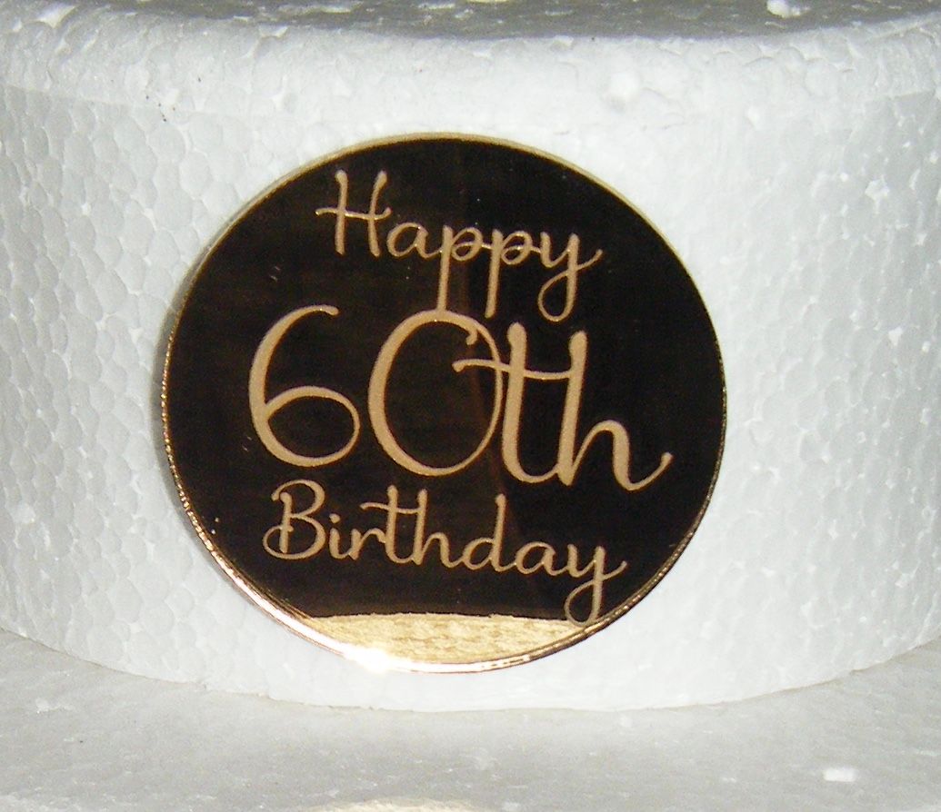Custom Engraved Mini Disc Cake Topper or Cake Embellishement