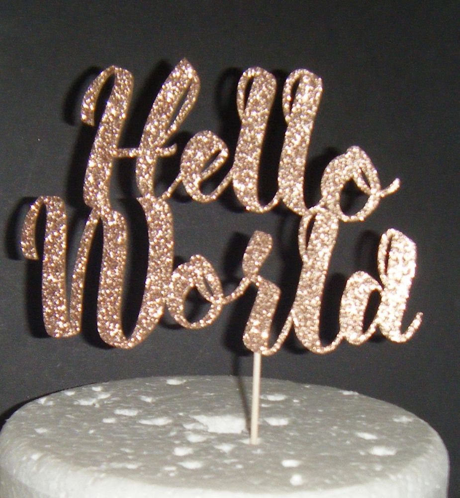 Hello World New Baby Shower Cake Topper 2