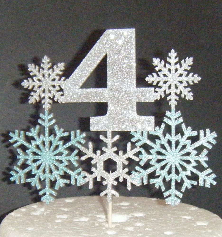 Snowflake age Glitter Card Cake Topper .....any number!