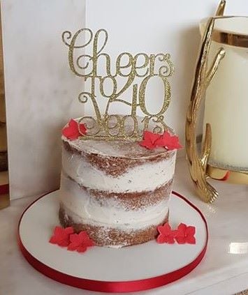 .....Cheers to 40 years Cake Topper any number, 21, 30, 40, 50, 60, 70etc