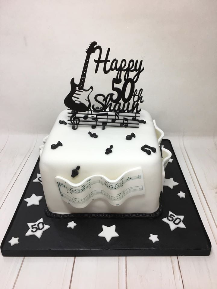 Guitar Music Notes Cake Happy Name Number Topper Custom made