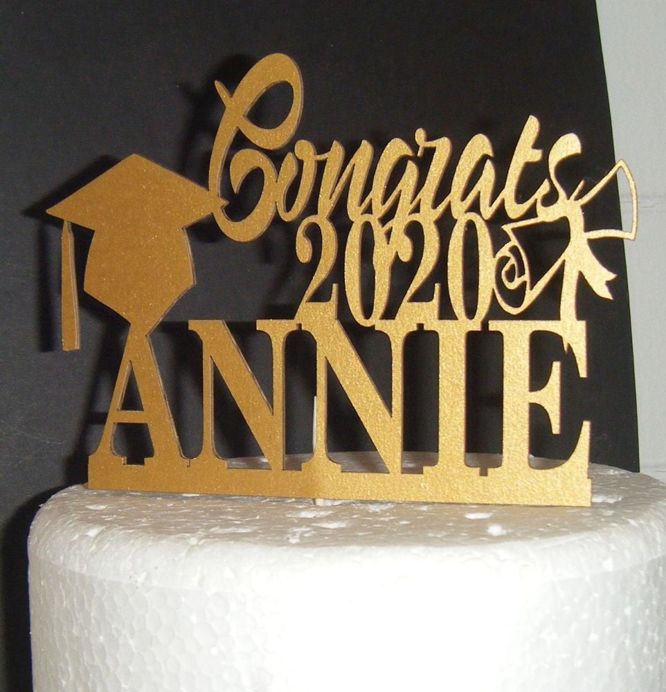 Graduation Cap Any Year - Custom Name Silhouette Cake Topper
