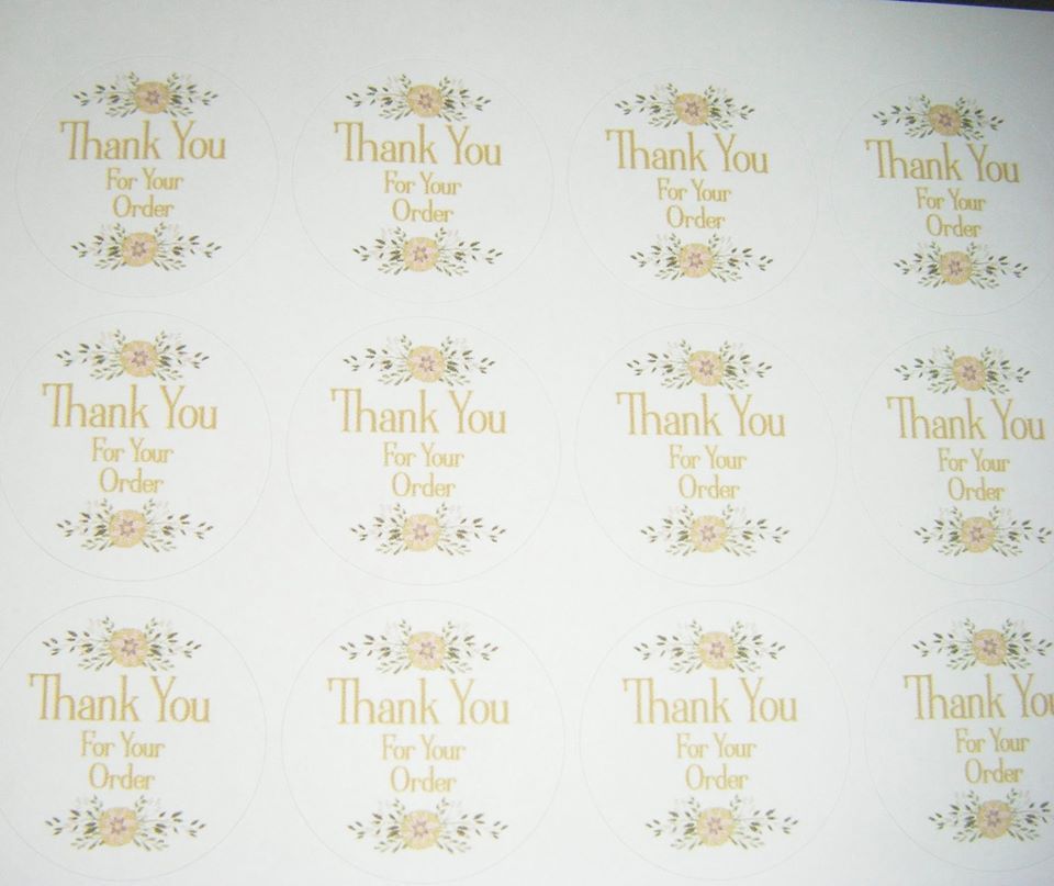 A4 35 Per Sheet Sheet of Thank You For Your Order Stickers