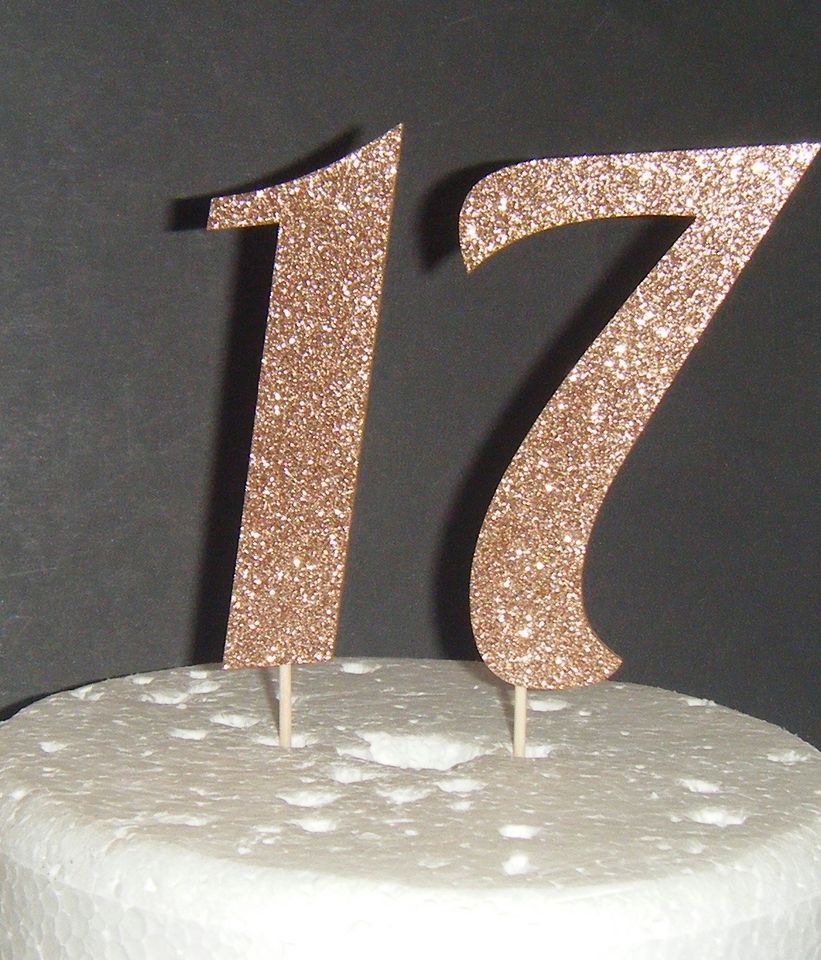 Number 17 Seventeen Birthday Cake Topper