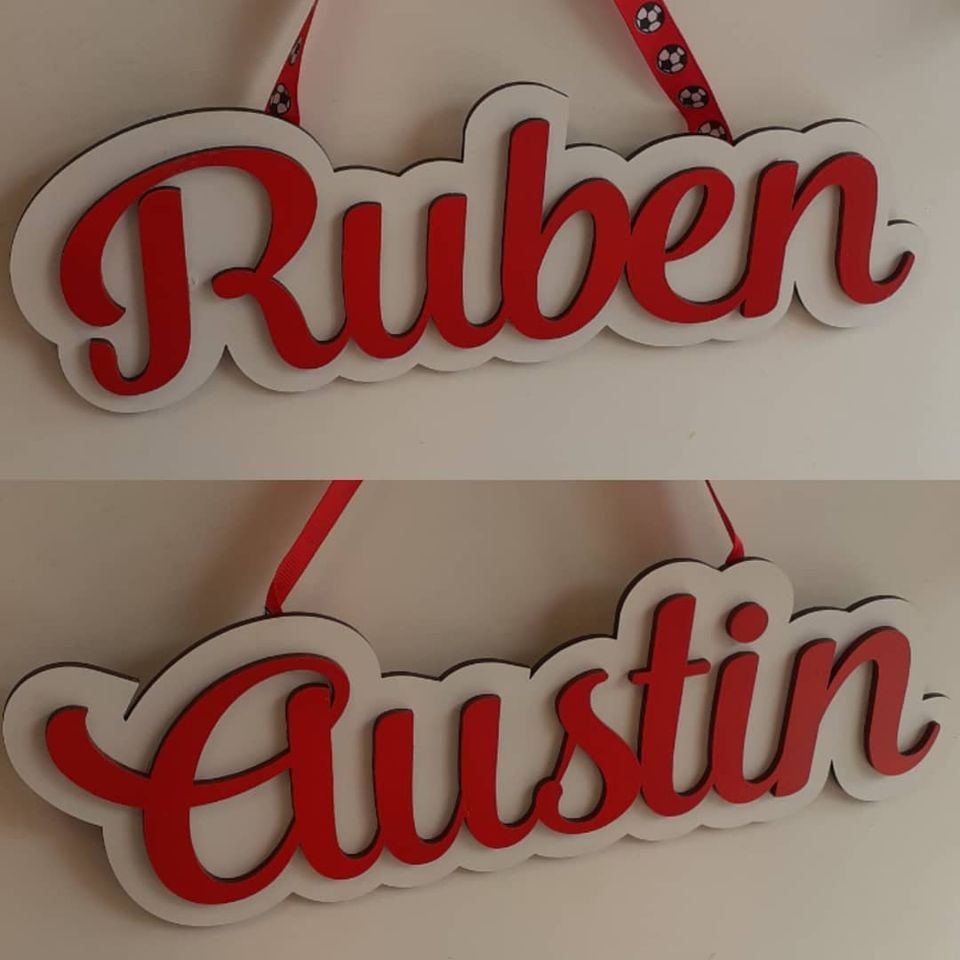 Any Name - Wooden Name Plaque Sign 30cm long