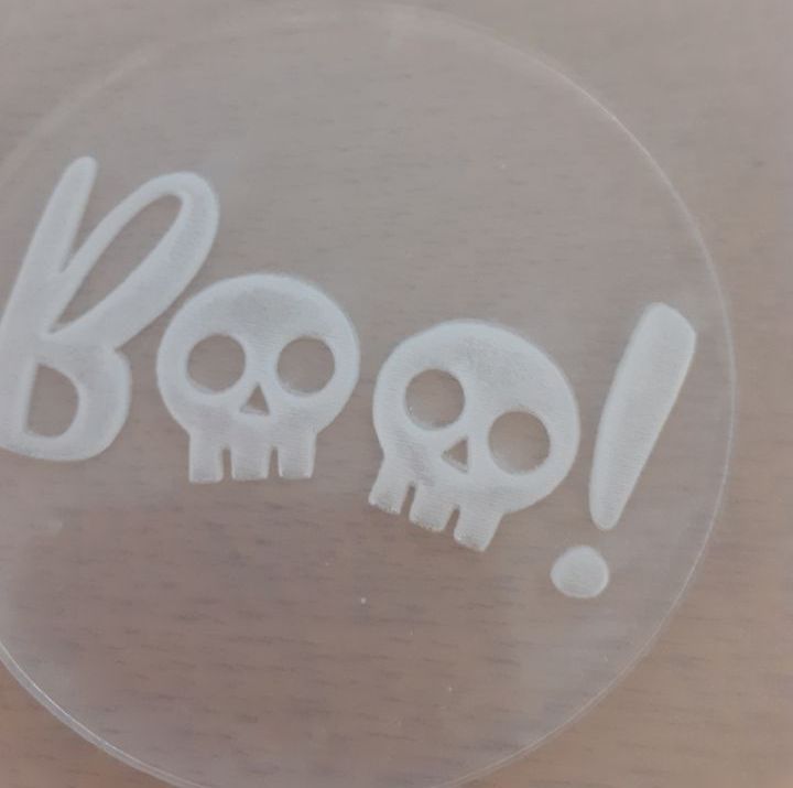 Cupcake Out - Bossing Stamp - BOO - Halloween
