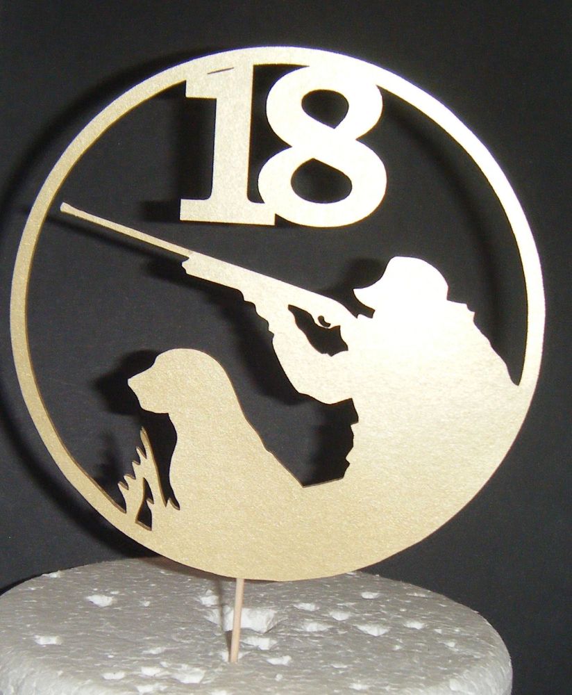 Hunting Dog Age Birthday Cake Topper