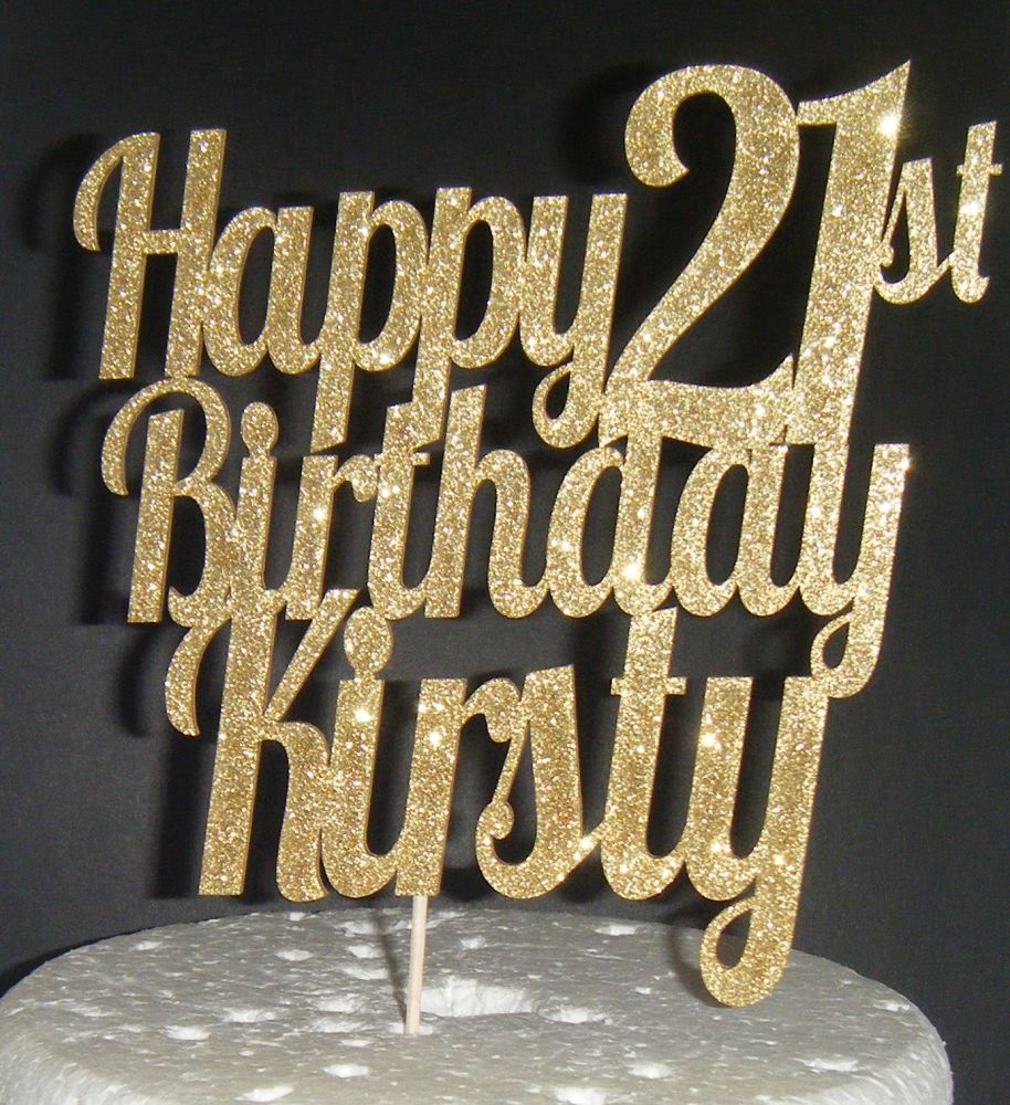 Happy Number Birthday and Name Topper Custom Made To Order 5 (Lob)