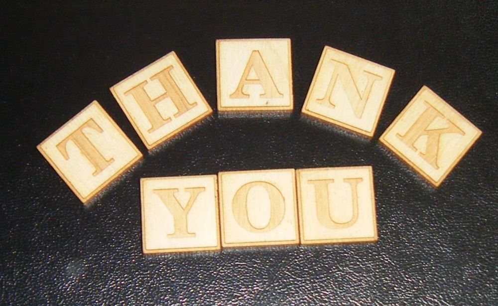 10 x Wooden Letters or Numbers 20mm Squares - Custom Order