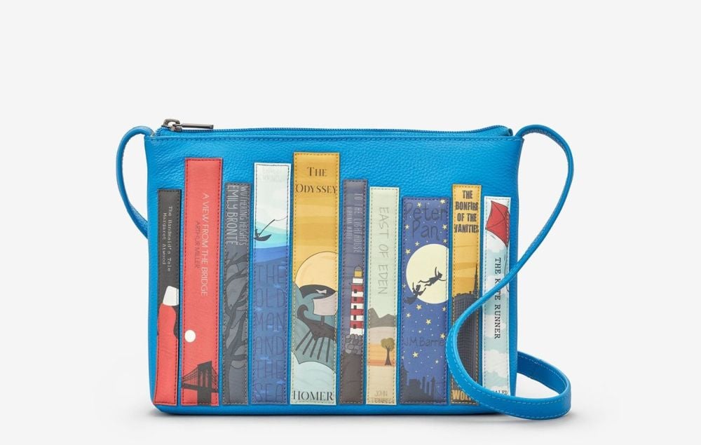 Bookworm Cobalt Blue Leather Cross Body Bag