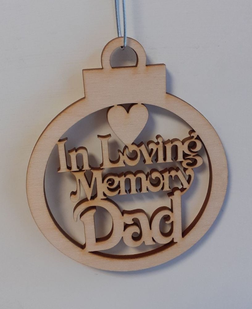 In Loving Memory - Tree Bauble Decoration - Wood
