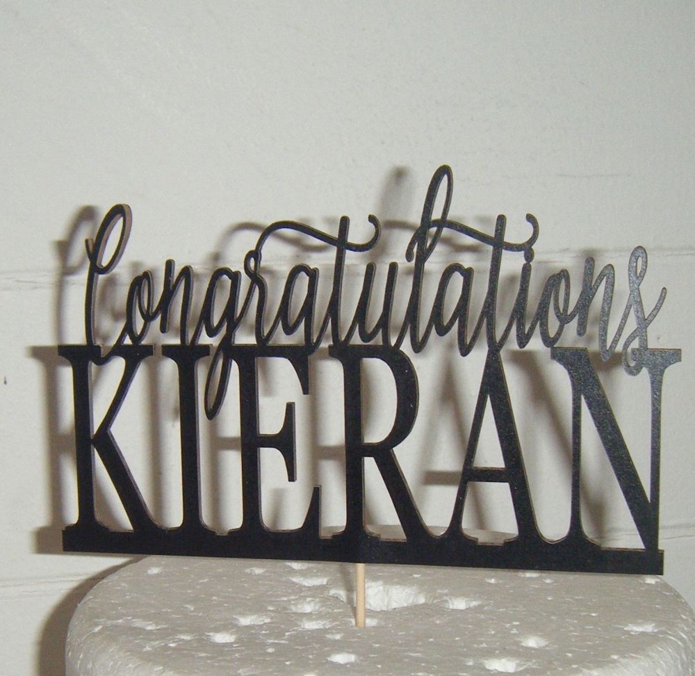 Congratulations Cake Topper - Custom Name