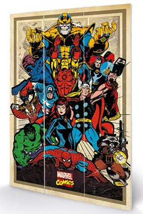 Marvel - Avengers to Action - Wooden Panel Wall Art
