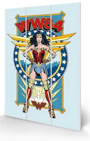 Wonder Woman 1984 Retro Comic Cover - Wooden Panel Wall Art