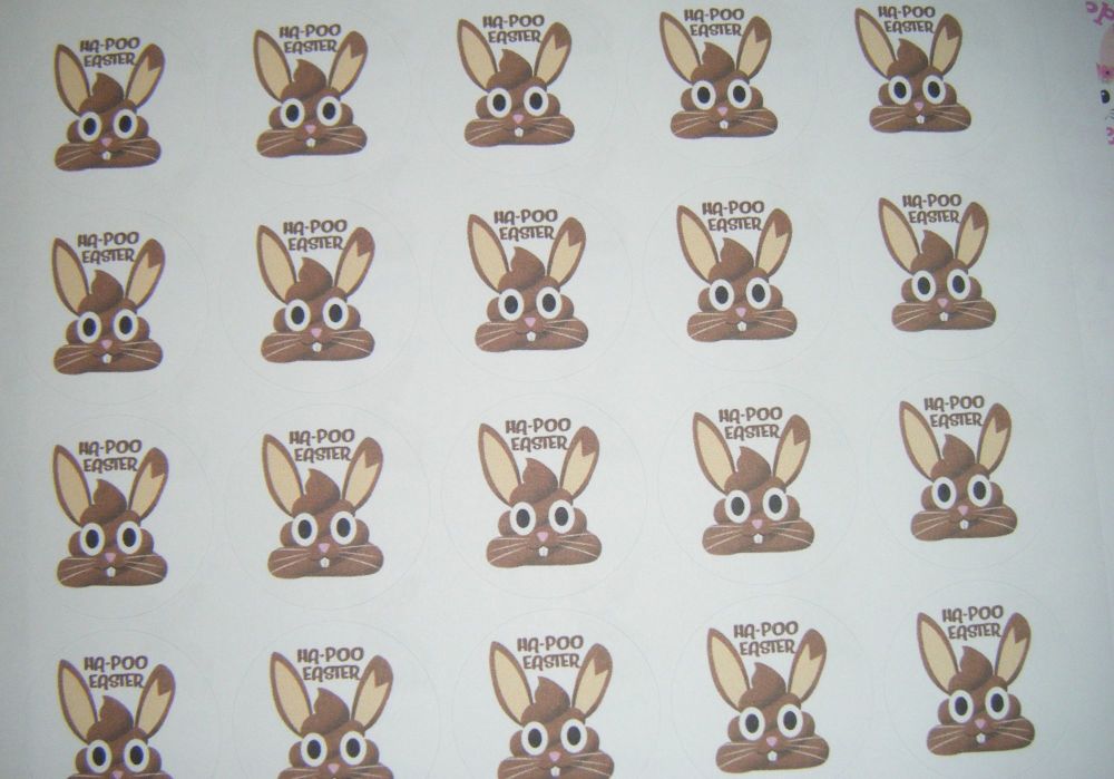A4 35 Per Sheet Sheet of Ha-Poo Easter Stickers