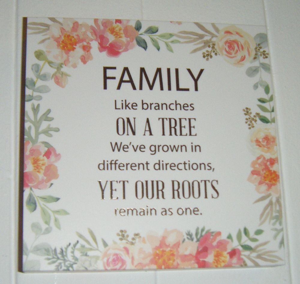 Family - Floral Quote Block Wall Art 