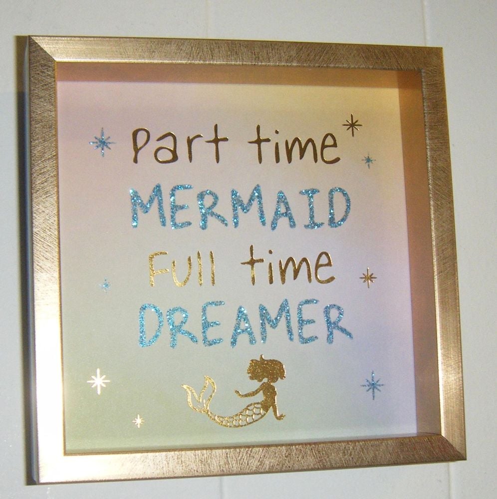 Part-time Mermaid Full-time Dreamer - Deep Block Wall Art 