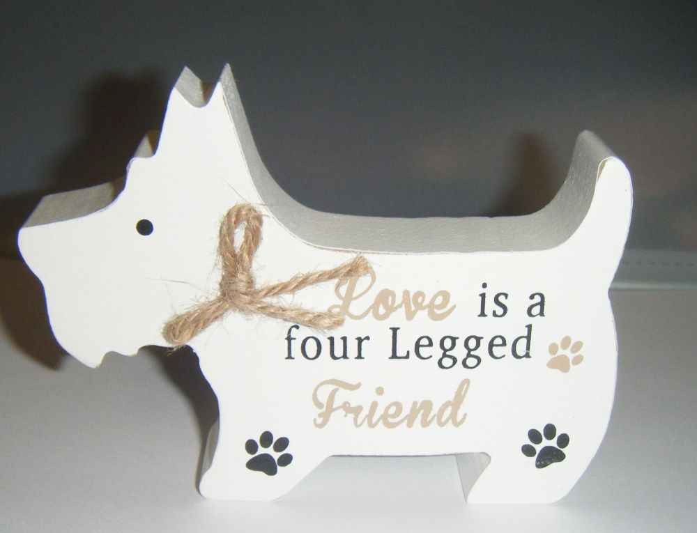 Love Is A Four Legged Friend - Dog Shaped Block