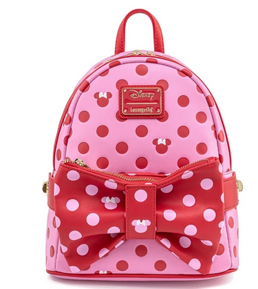 Disney by Loungefly Minnie Mouse Dots Pink Backpack And Fanny Pack In 1