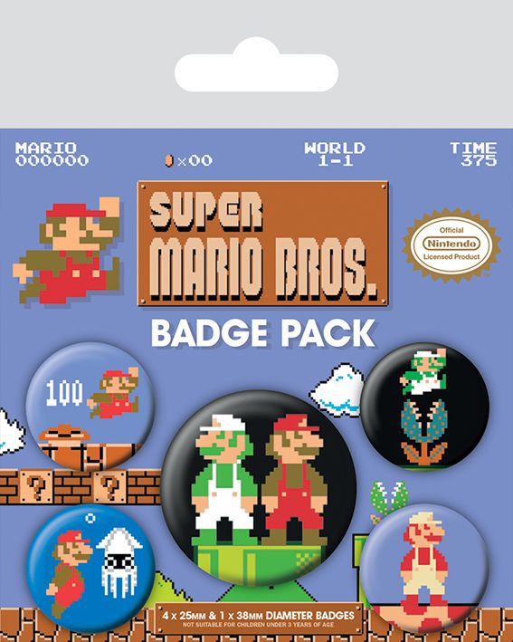 Super Mario Bros Nintendo Badge Pack 