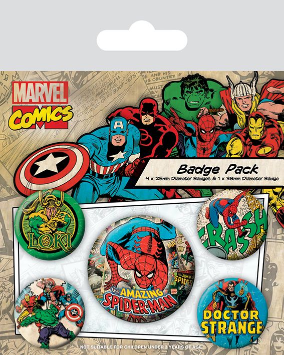 Marvel Comics Spider Man Badge Pack 