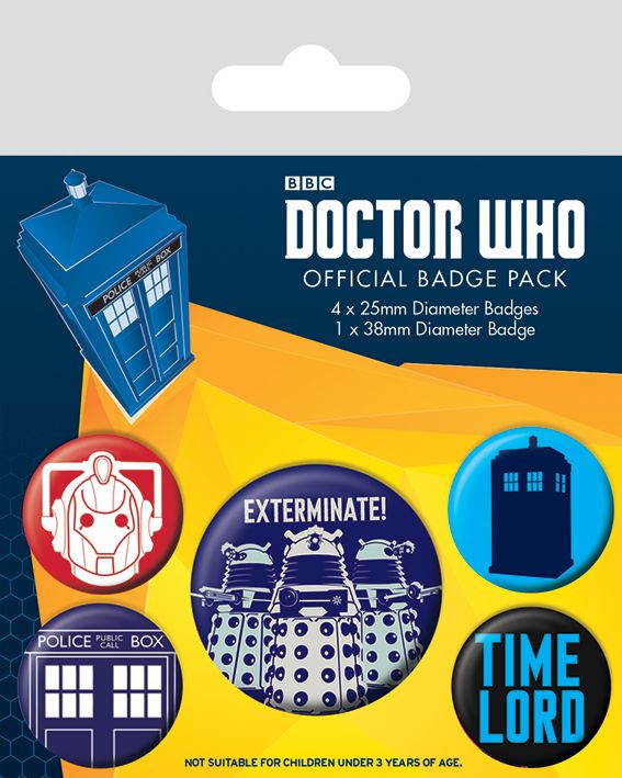 Dr Who Exterminate Badge Pack 