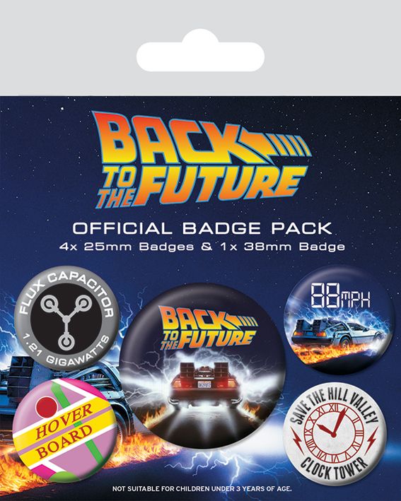 Back To The Future Delorian Badge Pack 
