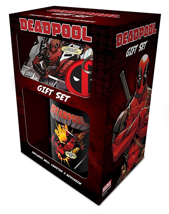 Deadpool Gift Set - Coffee Mug, Coaster And Keyring