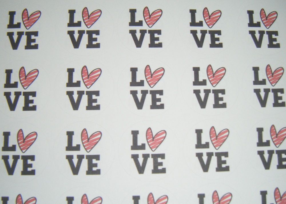 Love With Heart Stickers