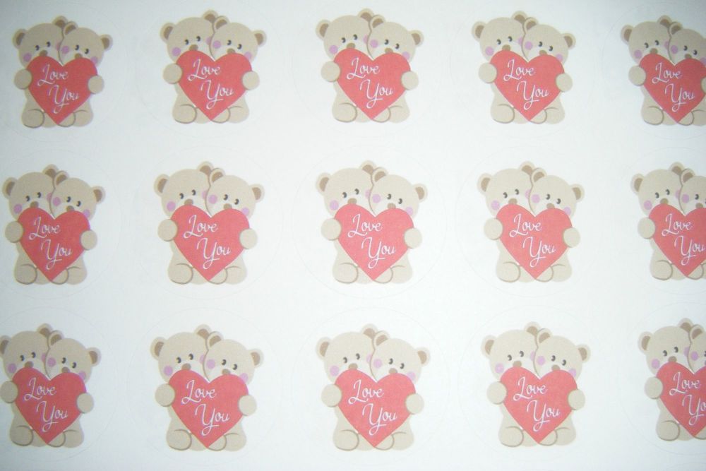 A4 35 Per Sheet Sheet of Love You Bears Stickers