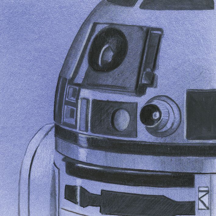 R2-D2 Star Wars Sketch Canvas Wall Art
