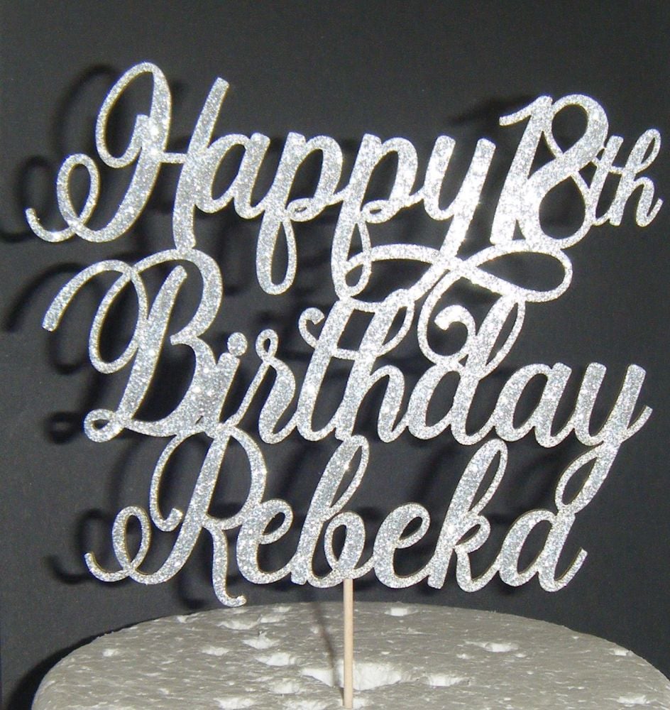 Happy Number Birthday and Name Topper Custom Made To Order 7 (Stay)