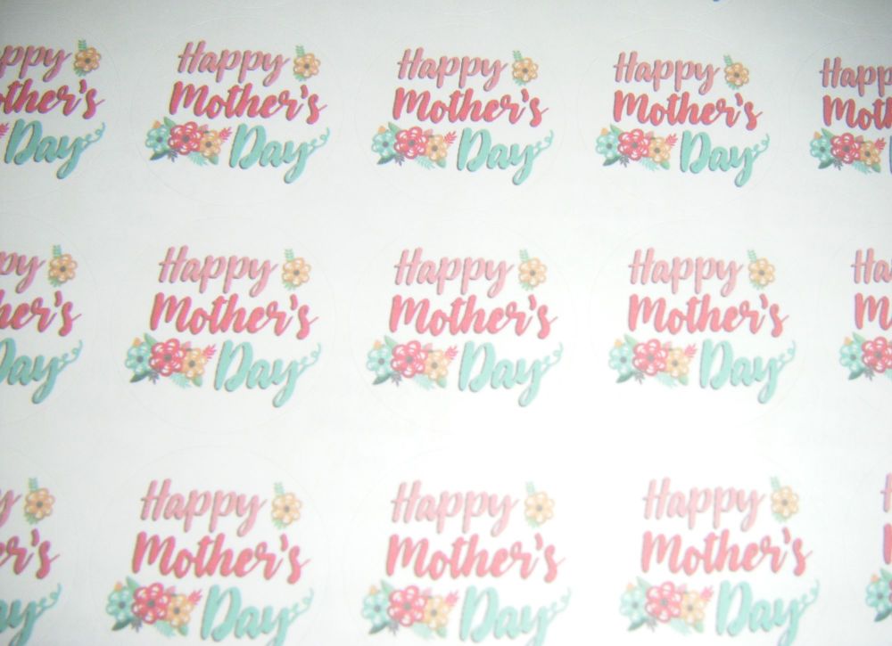 A4 35 Per Sheet Sheet of Happy Mother's Day Stickers
