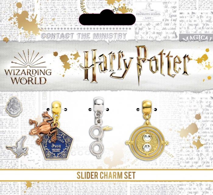 Harry Potter Silver Plated Charm Set including Chocolate Frog, Glasses & Time Turner Charm Set