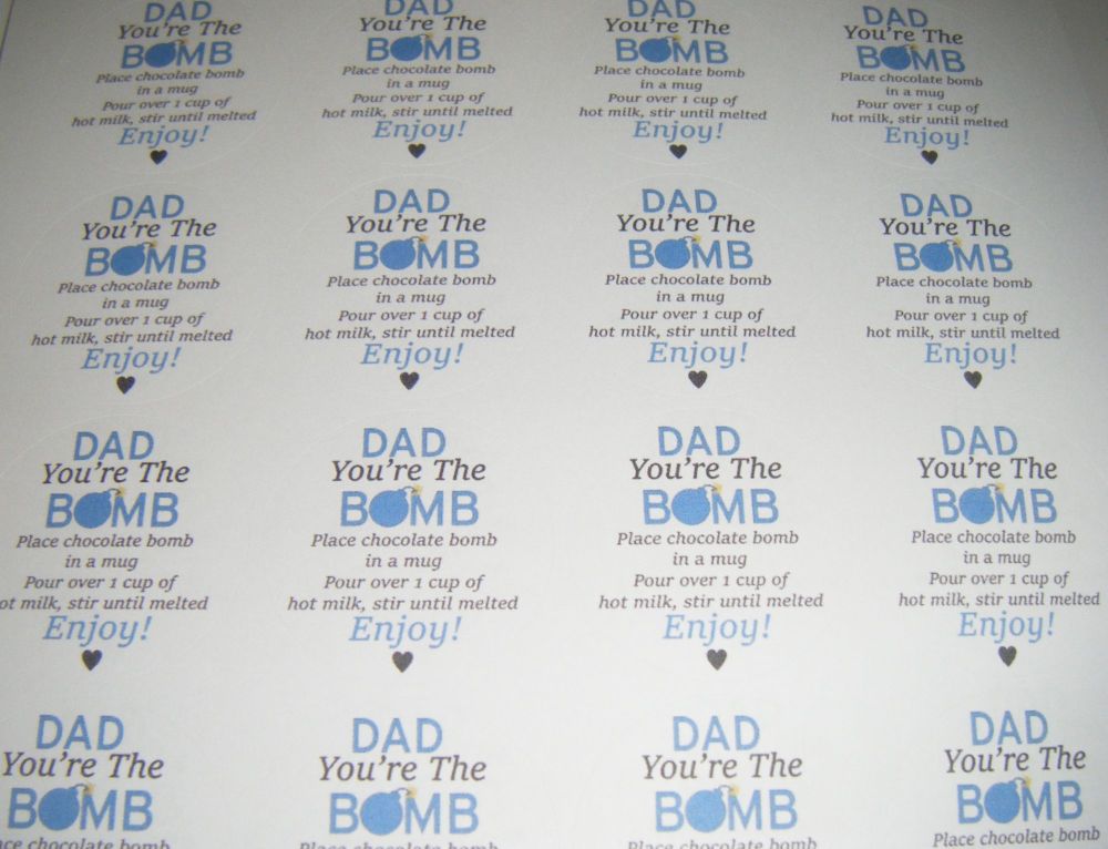 Dad Hot Chocolate Bomb Stickers 