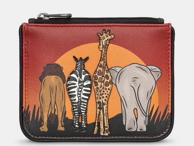 Safari Gang Zip Top Leather Coin Purse - Yoshi