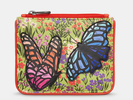 Butterfly Zip Top Leather Coin Purse - Yoshi