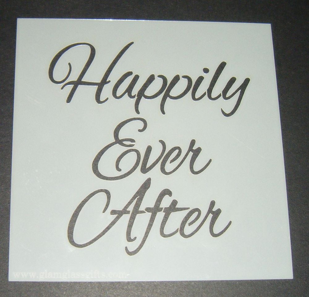 Happily Ever After Design 2 - Cake Decorating Stencil Airbrush Mylar Polyes
