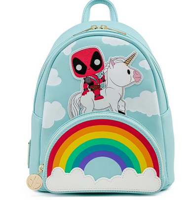 Deadpool 30th Anniversary Unicorn Rainbow Loungefly Marvel Mini Backpack Bag