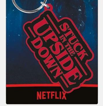 Stranger Things Stuck in the Upside Down  - Quality Rubber Keyring